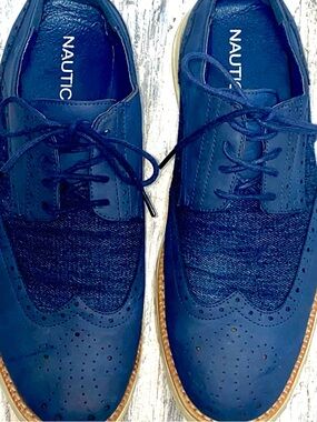 Nautica Men's Wrenwood 3 Navy Wingtip Oxford Sneakers size 9.5
